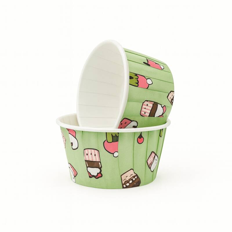 Plus Hediye Sepeti 50'li Dondurma Desenli Büyük Boy Muffin Cupcake Kek Kalıbı Kek Kapsülü