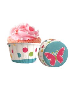 Plus Hediye Sepeti 50'li Kelebek Desenli Muffin Cupcake Kek Kalıbı Kek Kapsülü