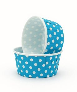 Plus Hediye Sepeti 50'li Mavi Puantiyeli Muffin Cupcake Kek Kalıbı Kek Kapsülü