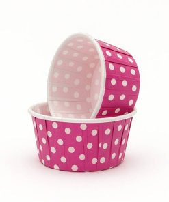 Plus Hediye Sepeti 50'li Pembe Puantiyeli Büyük Boy Muffin Cupcake Kek Kalıbı Kek Kapsülü