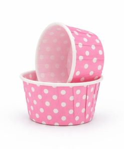 Plus Hediye Sepeti 50'li Pembe Puantiyeli Muffin Cupcake Kek Kalıbı Kek Kapsülü