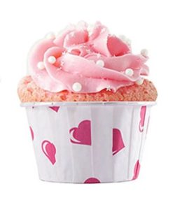 Plus Hediye Sepeti 50'li Kalp Desenli Muffin Cupcake Kek Kalıbı Kek Kapsülü